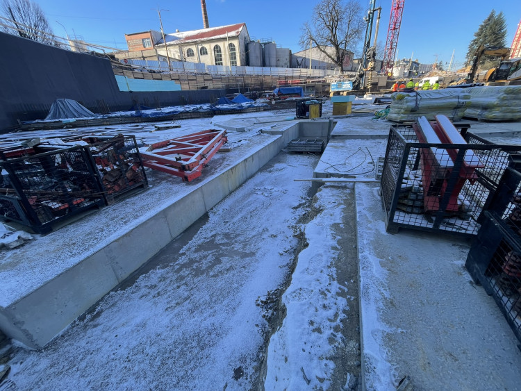 Stavba Horácké arény - leden 2024