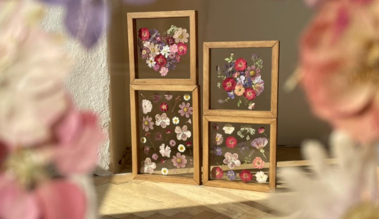 FOTOGALERIE: Veronika s Petrem vyrábí úchvatné obrazy z lisovaných květin. Na výlety chodíme s batohy plných knih, říkají