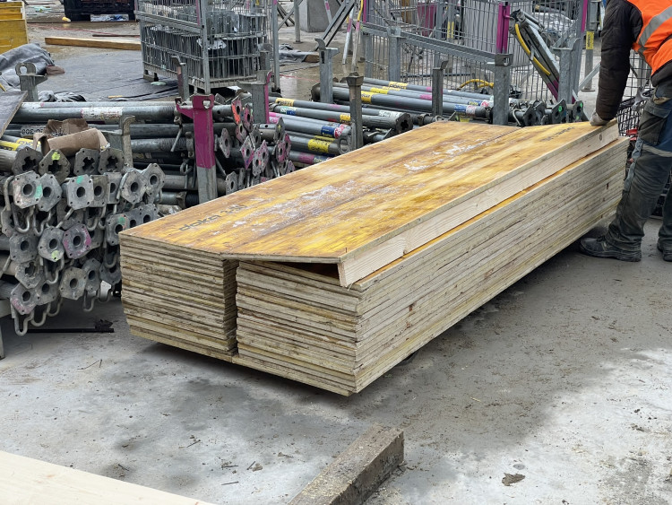 Stavba Horácké arény v Jihlavě (začátek února 2024)