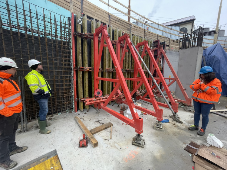 Stavba Horácké arény v Jihlavě (začátek února 2024)