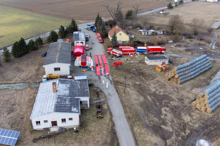 Likvidace chovu kachen ve Valdíkově na Třebíčsku