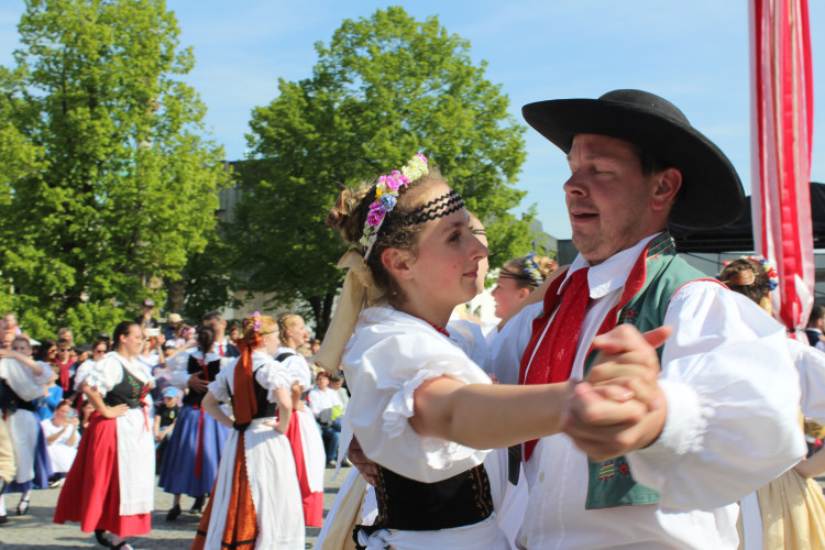 Májové slavnosti se zaplétáním máje v Jihlavě
