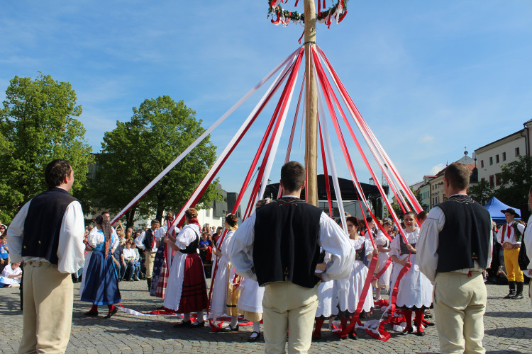 Májové slavnosti se zaplétáním máje v Jihlavě