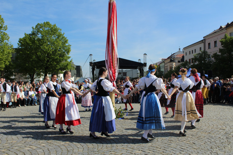 Májové slavnosti se zaplétáním máje v Jihlavě