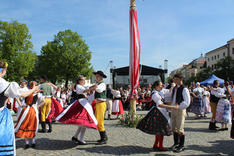 Májové slavnosti se zaplétáním máje v Jihlavě