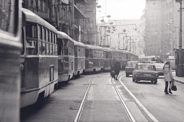 Doprava v centru města, 1974
