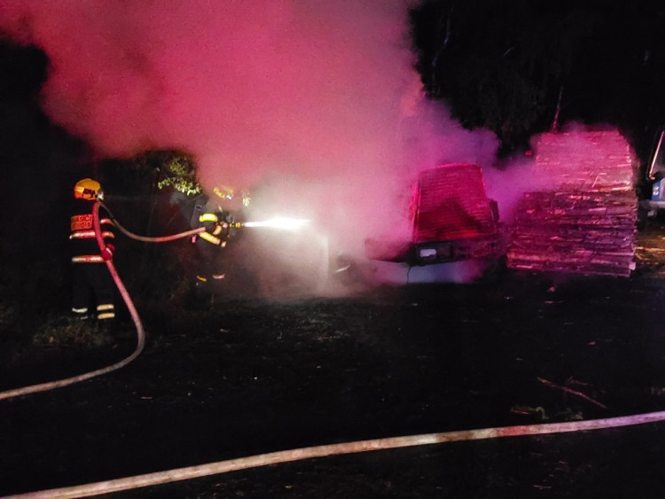 Požár harvestoru v Jindřichovicích