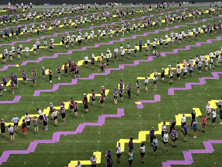 FOTOGALERIE: Podívejte se, jak Sokolové nacvičují v Edenu hromadné skladby