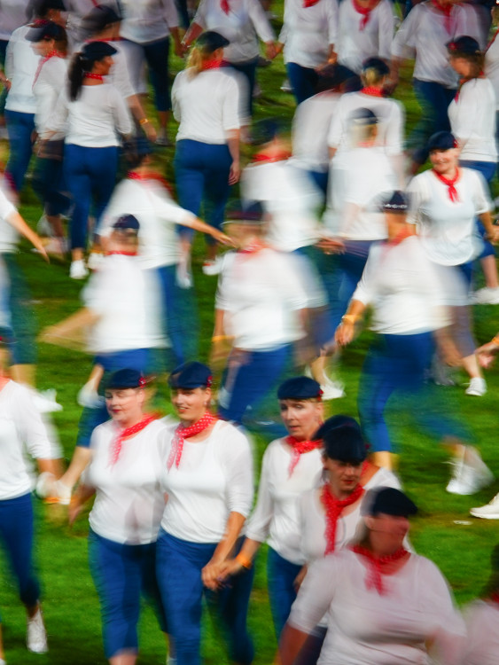 FOTOGALERIE: Prapor od prezidenta, déšť a plný Eden. Podívejte se, jak vypadala první hromadná skladba všesokolského sletu