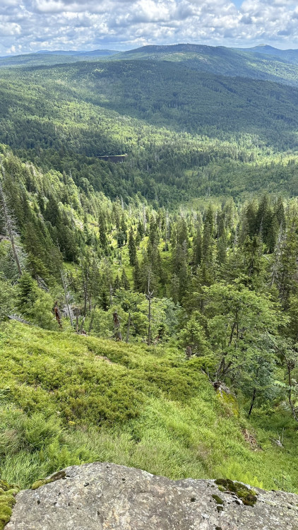 Roklanské jezero z vyhlídky u chaty