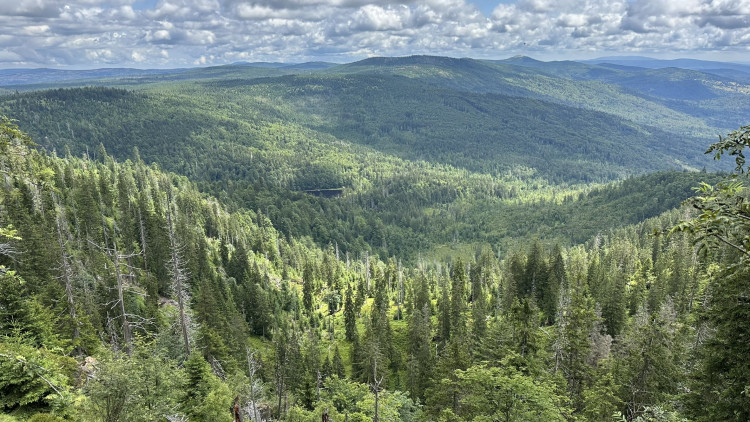 Roklanské jezero z vyhlídky u chaty