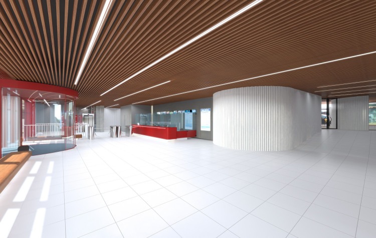 Vizualizace budoucí podoby interiéru bazénu.