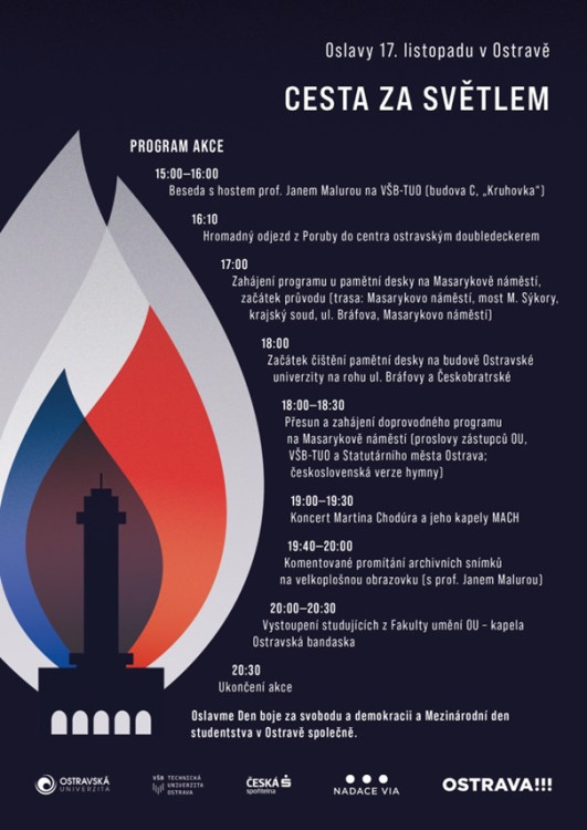Ostrava si připomíná výročí listopadu. Koncerty, promítání i studentský průvod