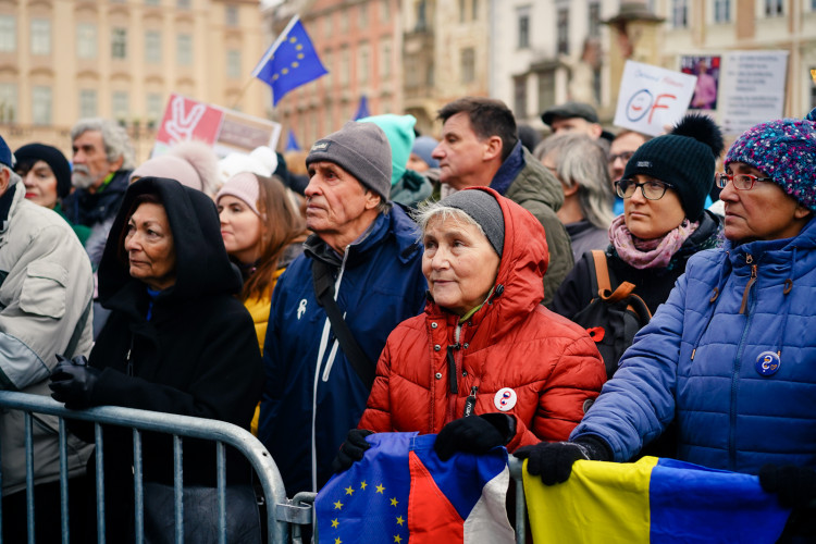 FOTOGALERIE: Demonstrace Milionu chvilek pro demokracii Zůstaňme demokratickým srdcem Evropy