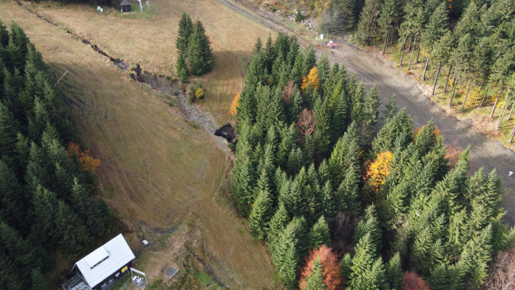 Sesuvy na sjezdovce pod Červenohorským sedlem