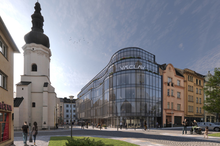 FOTOGALERIE: V srdci Ostravy začal růst polyfunkční dům Václav, upraveno bude i okolí