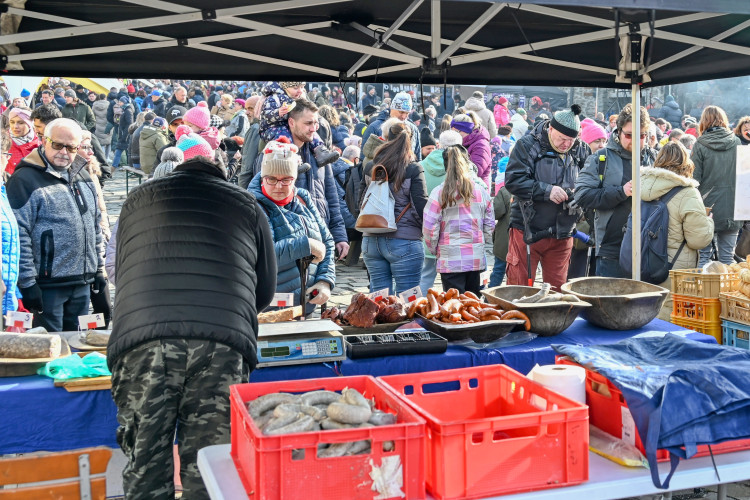 FOTOGALERIE: Masopustní veselí zasáhlo Slezskoostravský hrad. Zabíjačka i maškary