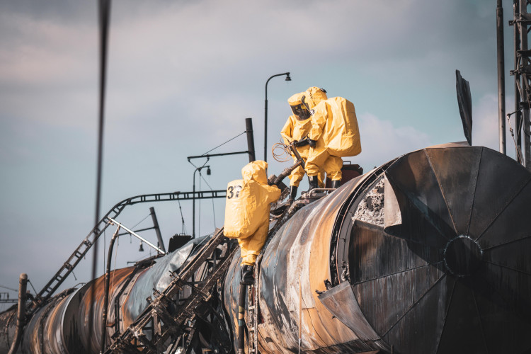 FOTOGALERIE: Požár železničních citeren likvidovali hasiči ve zvláštním stupni poplachu