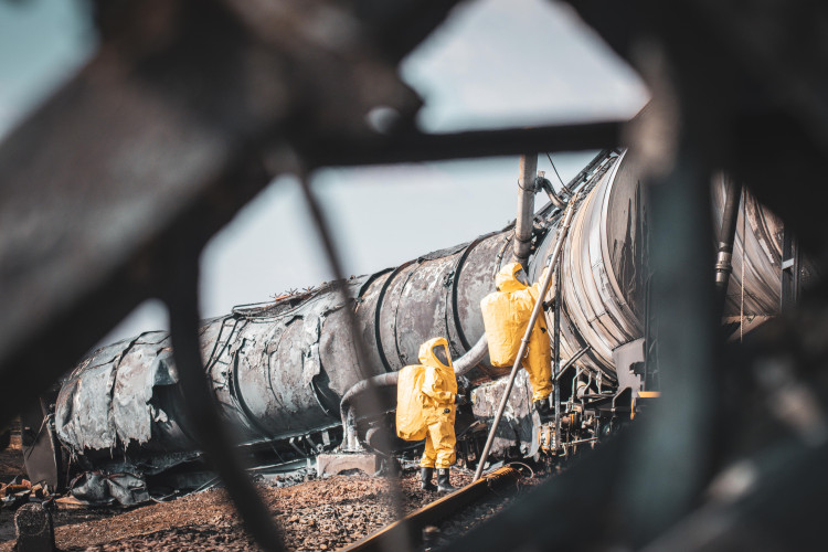 FOTOGALERIE: Požár železničních citeren likvidovali hasiči ve zvláštním stupni poplachu