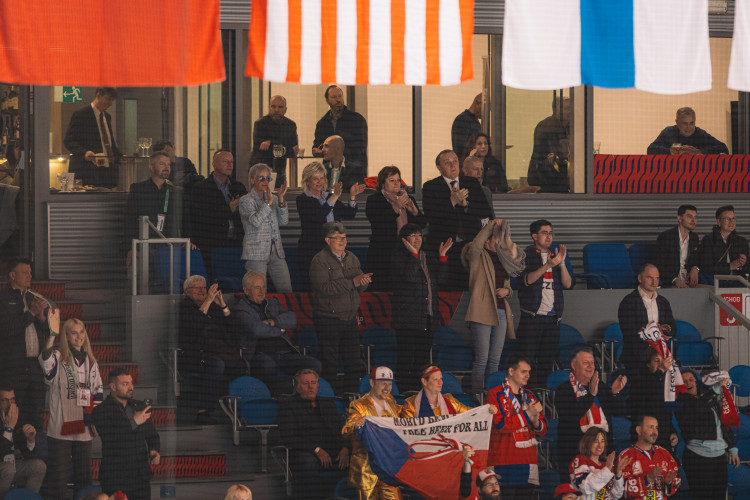 Zápas českého týmu sledovala také první dáma Eva Pavlová.