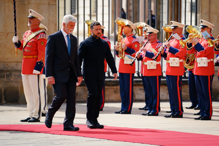 FOTOGALERIE: Prezident Pavel přijal na Hradě Zelenského