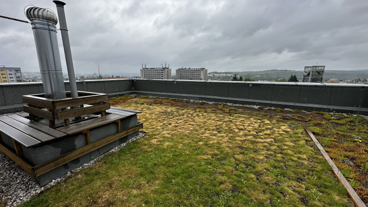 FOTOGALERIE: Zelená střecha na paneláku v Plzni