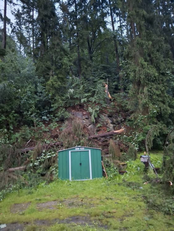 FOTOGALERIE: Poškozená auta i ploty. Hasiči řešili následky silných bouřek