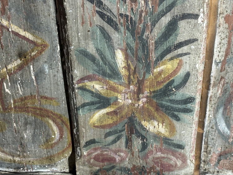 FOTOGALERIE: V domě na Mečové se našly historické malby. Vraťme umění lidem, vyzývá historik