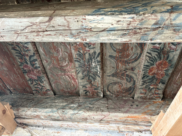 FOTOGALERIE: V domě na Mečové se našly historické malby. Vraťme umění lidem, vyzývá historik