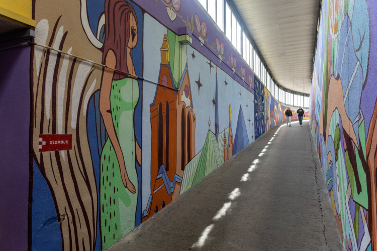 FOTOGALERIE: Streetartová úprava rozzářila pochod u olomoucké fakultní nemocnice