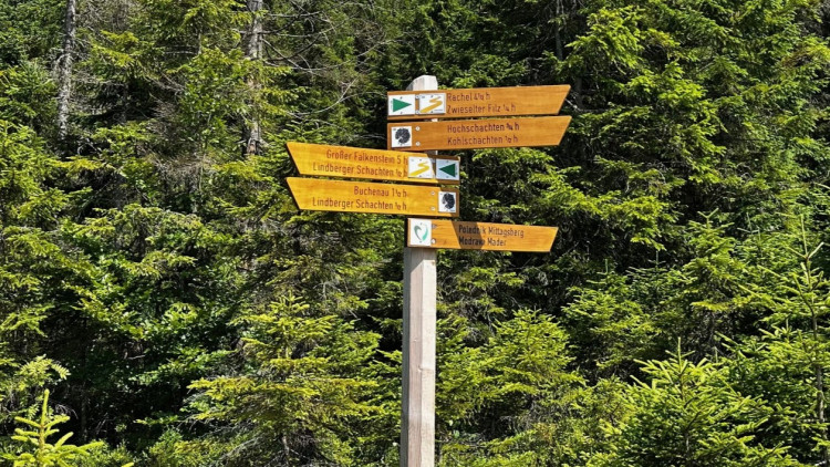 Výlet na Poledník z německé strany hranice - z parkoviště v Buchenau