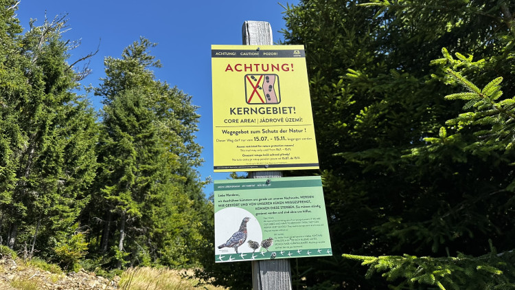 Výlet na Poledník z německé strany hranice - z parkoviště v Buchenau