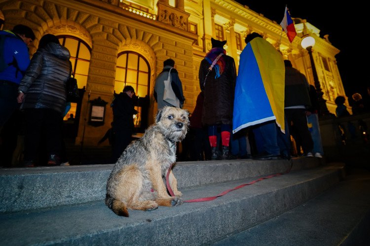 FOTOGALERIE: Čeho se bojíte? Lidé vyzvali vedení Národního muzea k vrácení ukrajinské vlajky