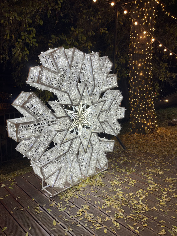 FOTO: Ulice Bašty ožila Vánocemi. Lidé obdivují svítící Popelku, prince i kočár