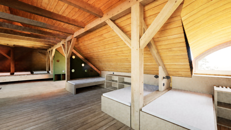 Rekonstrukce Hájenky Černé lesy (vizualizace)