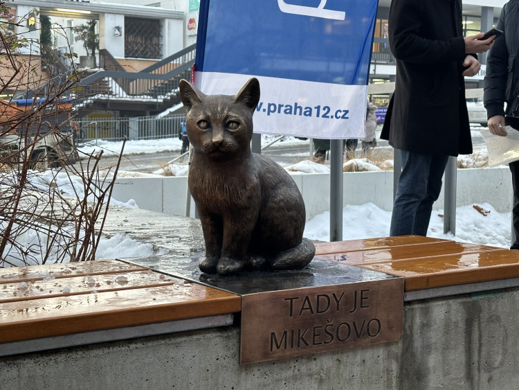 FOTOGALERIE: Socha kocoura Mikeše na Sofijském náměstí