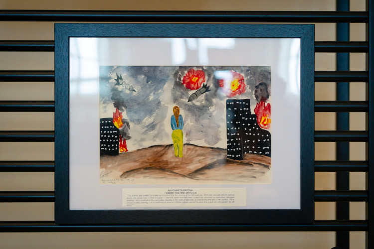 Obraz s tématem válka na Ukrajině od devítileté dívky