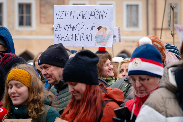 FOTOGALERIE: Demonstrace na podporu prezidenta Petra Pavla