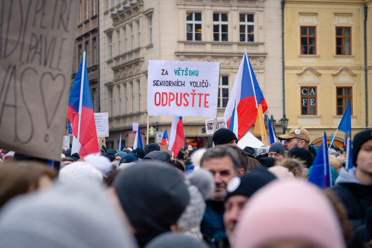 FOTOGALERIE: Demonstrace na podporu prezidenta Petra Pavla