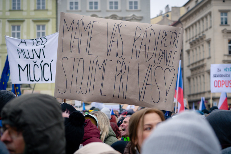 FOTOGALERIE: Demonstrace na podporu prezidenta Petra Pavla