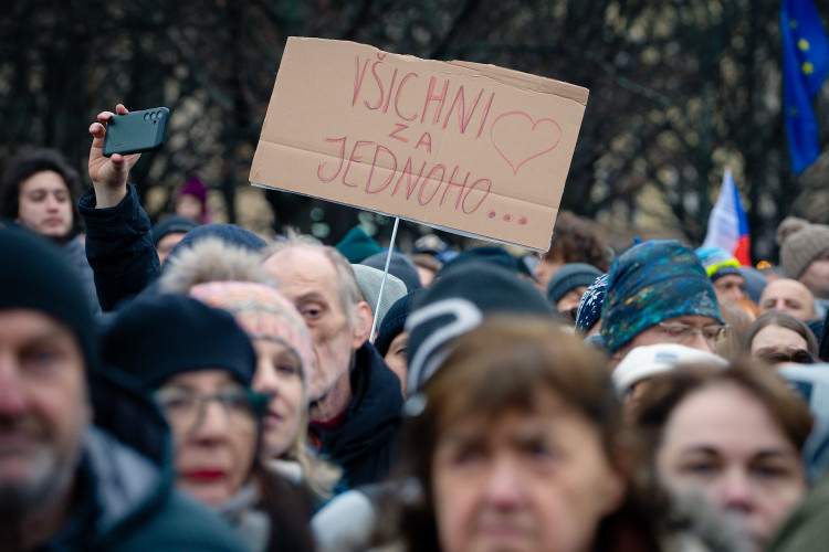 FOTOGALERIE: Demonstrace na podporu prezidenta Petra Pavla
