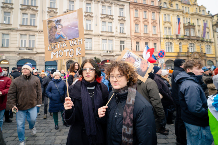 FOTOGALERIE: Demonstrace na podporu prezidenta Petra Pavla