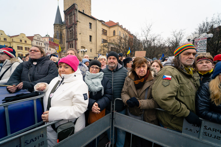 FOTOGALERIE: Demonstrace na podporu prezidenta Petra Pavla