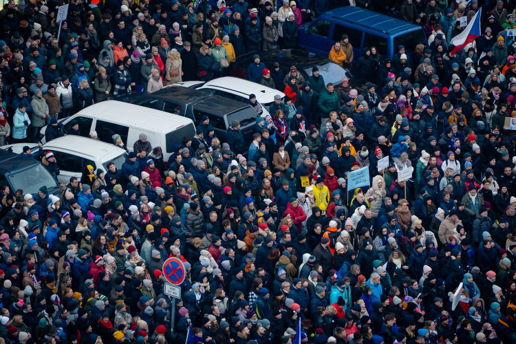 FOTOGALERIE: Demonstrace na podporu prezidenta Petra Pavla