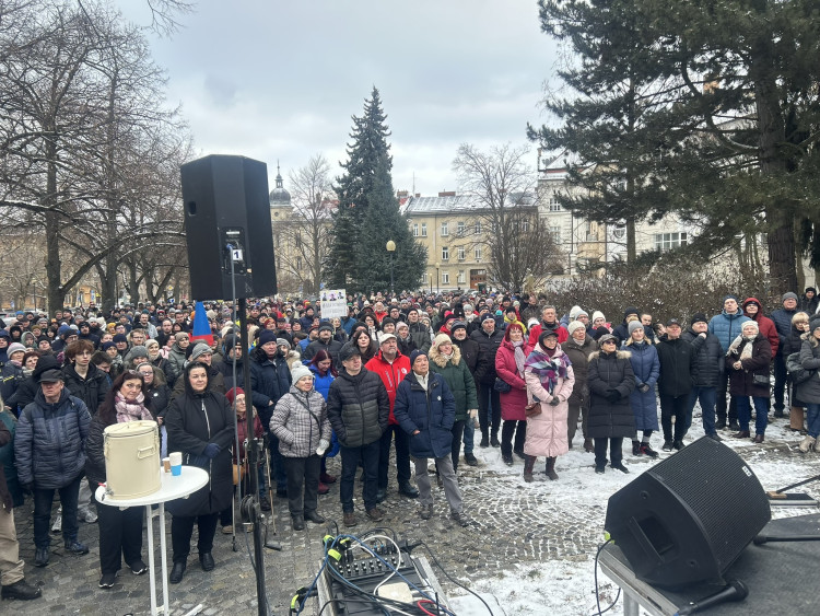 Demonstrace Stojíme za prezidentem v Jihlavě