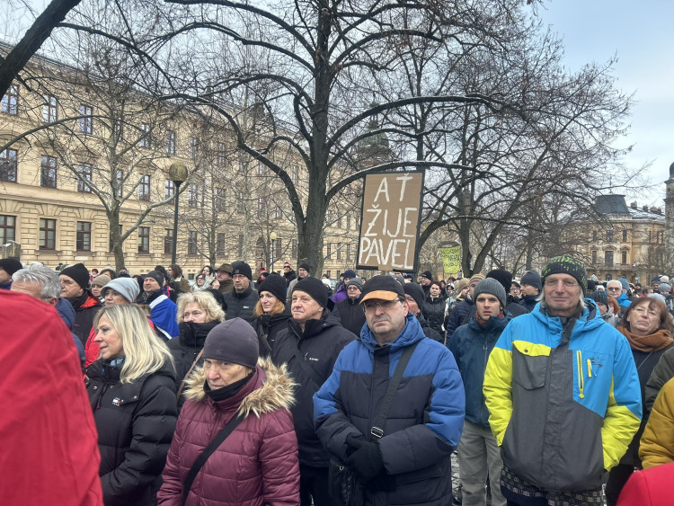 Demonstrace Stojíme za prezidentem v Jihlavě