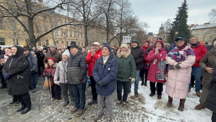 Demonstrace Stojíme za prezidentem v Jihlavě