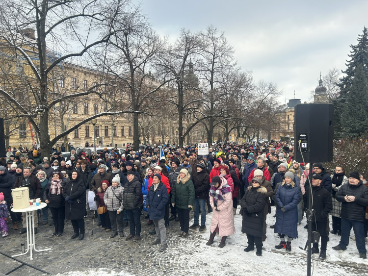 Demonstrace Stojíme za prezidentem v Jihlavě