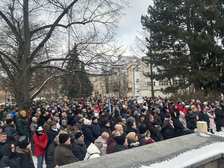 Demonstrace Stojíme za prezidentem v Jihlavě