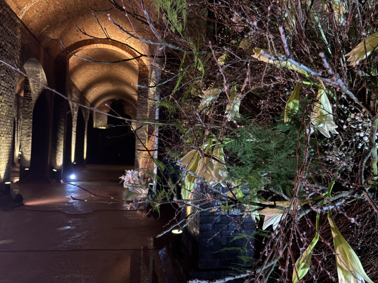 FOTO: Květiny zaplnily brněnské podzemní chrámy, instalace inspirovala voda